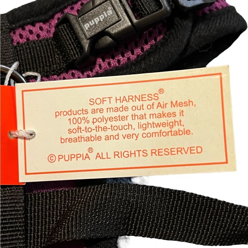 🌟NWT🌟 PUPPIA Soft Dog Harness in Purple and Black